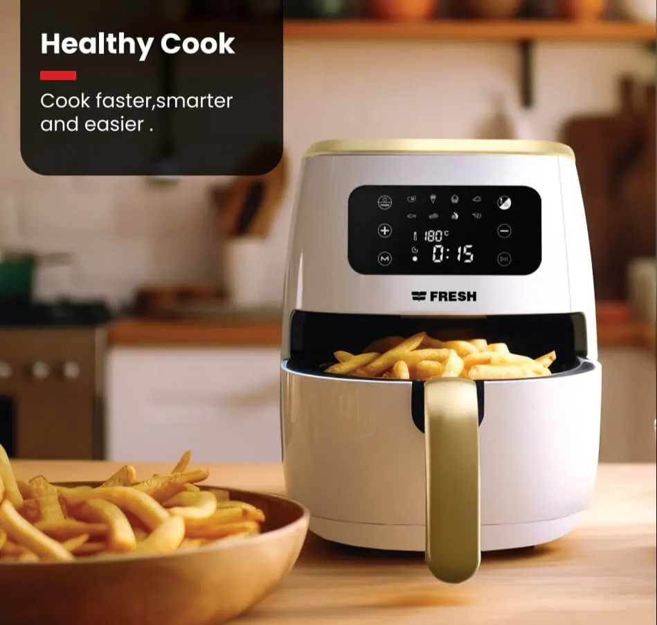 قلاية كهرباء بدون زيت فريش 7لتر 1800وات ديجيتال ابيض FAF-D18000W