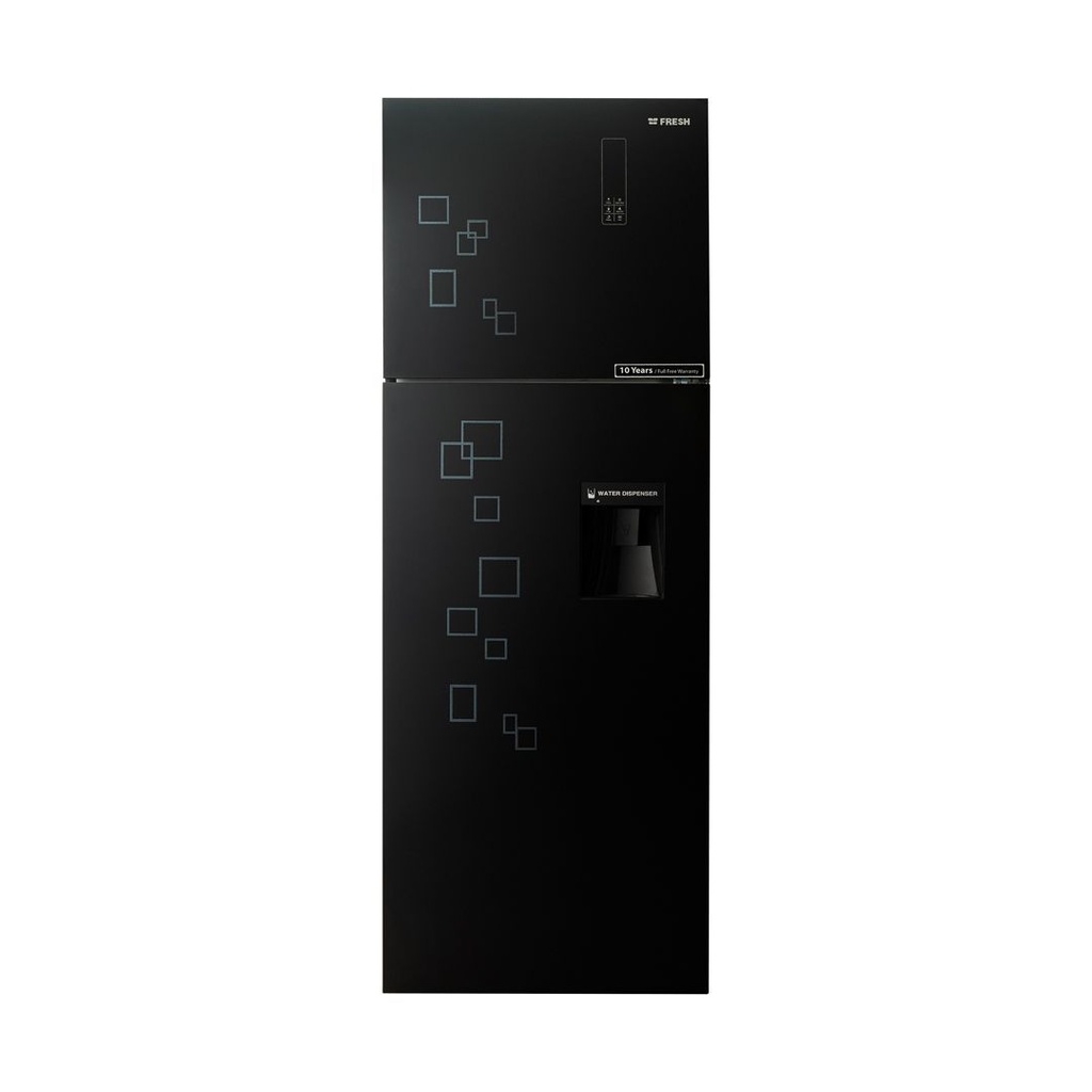 ثلاجة فريش 426لتر نوفروست بالمبرد باب زجاج اسود FNT-DR540YGB